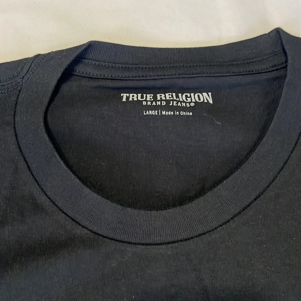 True Religion Arch Logo Crew Neck Tee Shirt Blavk Size L